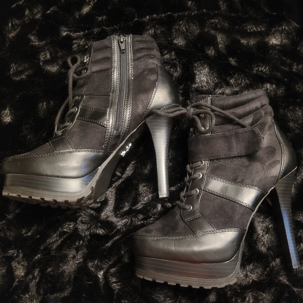 Platform heels boots ankle